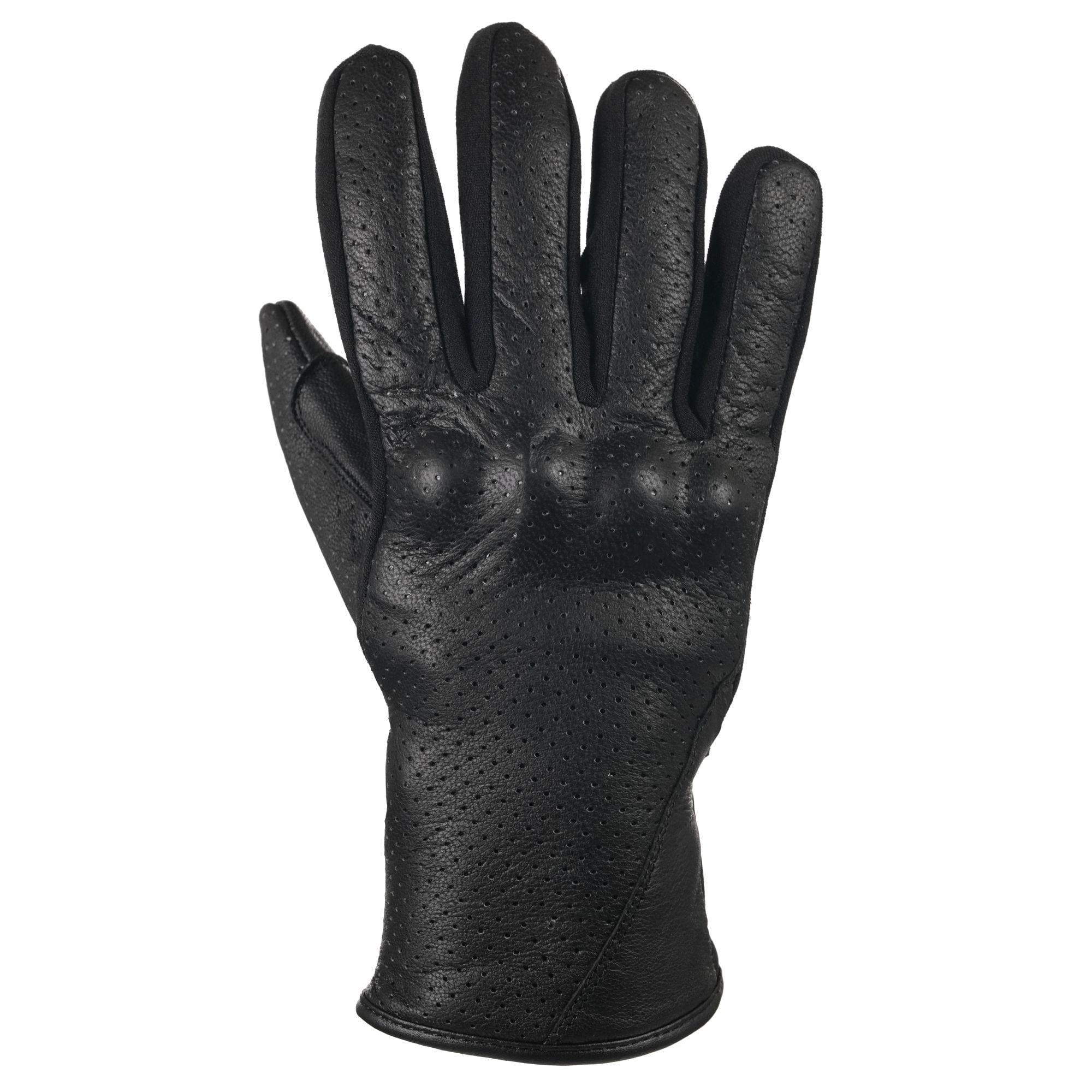 Bike It Cruiser Gloves Air CGA Black Leather Motorcycle Glove