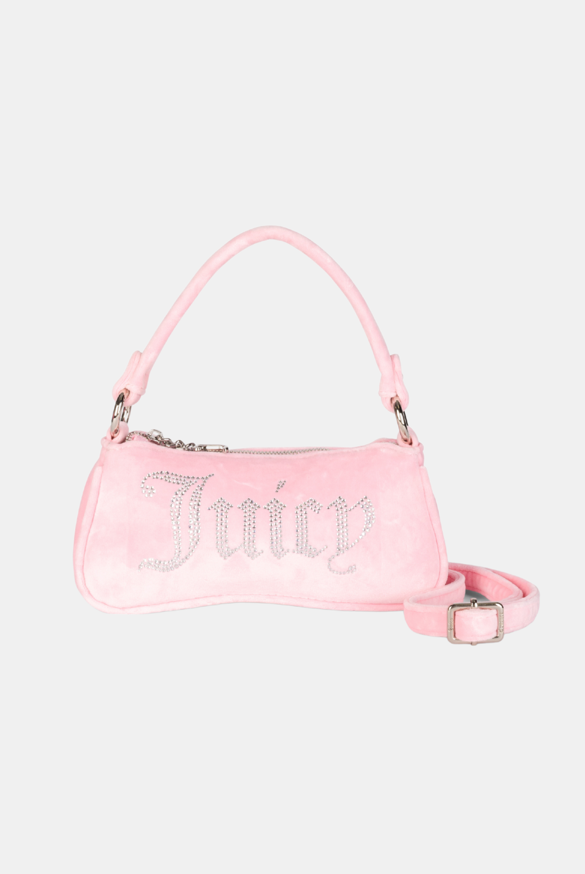 JUICY PINK DIAMANTÉ VELOUR SHOULDER BAG - ONE Pink