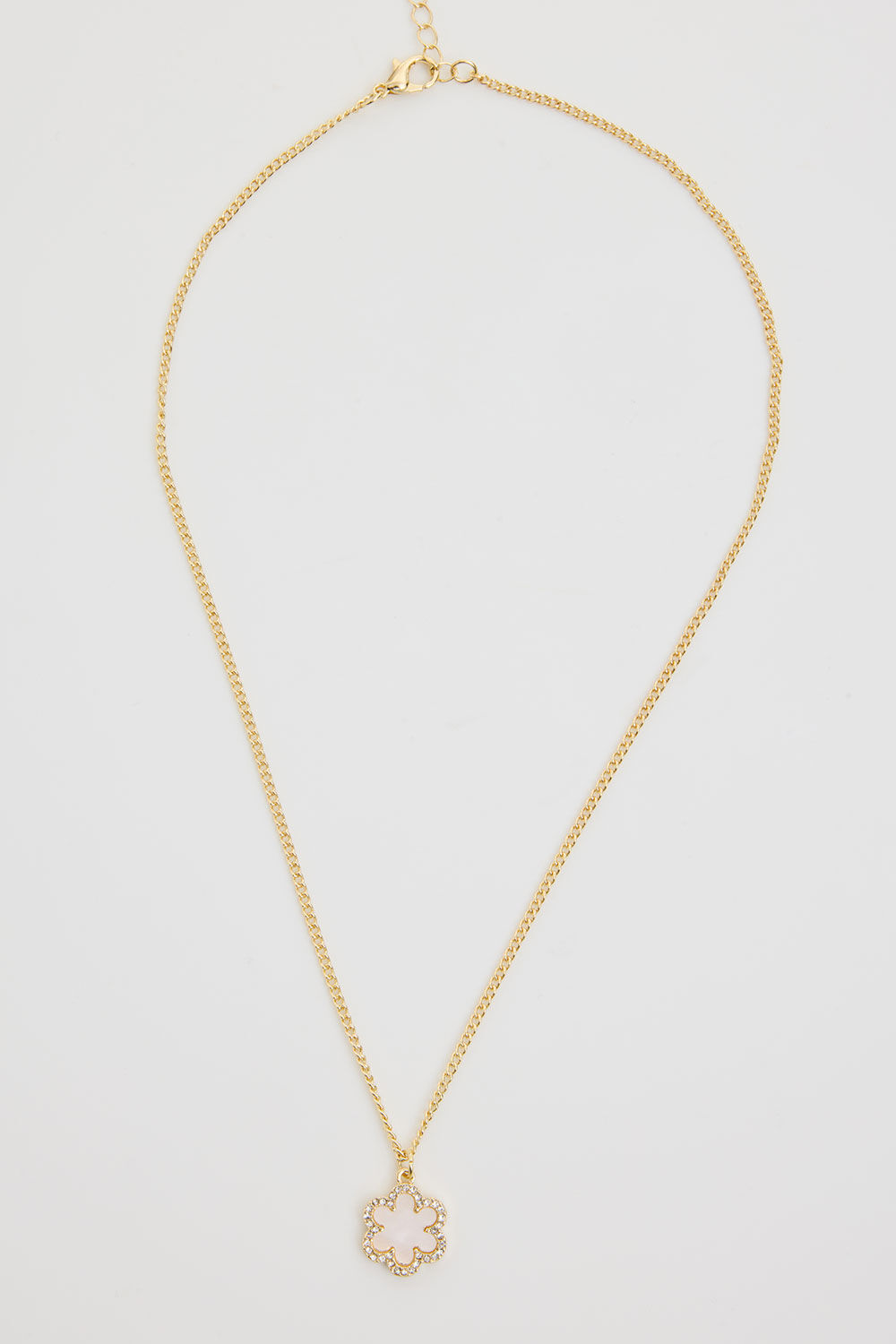 Bonmarche Pearl Diamante Flower Drop Necklace