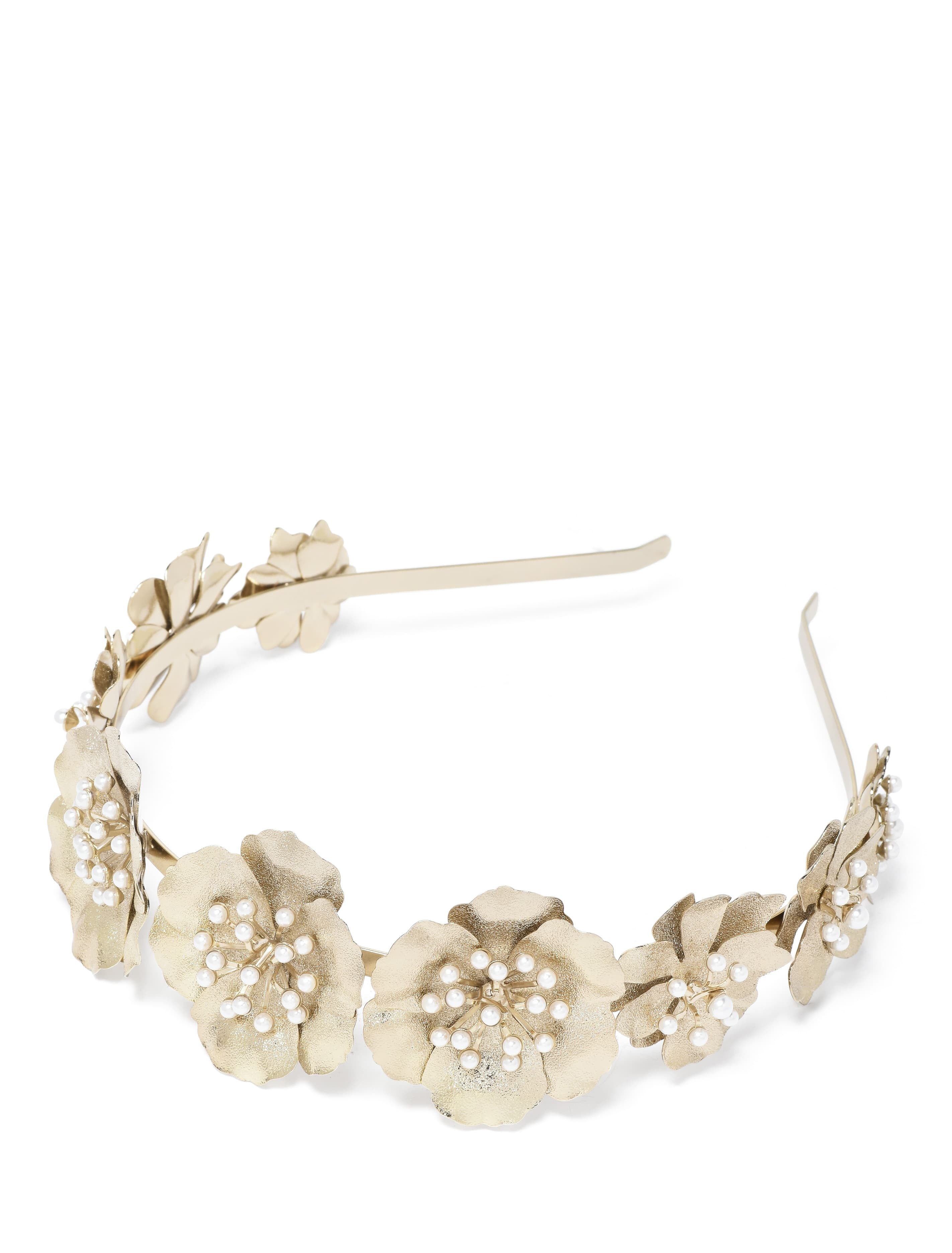 Forever New Women's Faith Frosted Flower Headband in Pale Gold IronPlastic