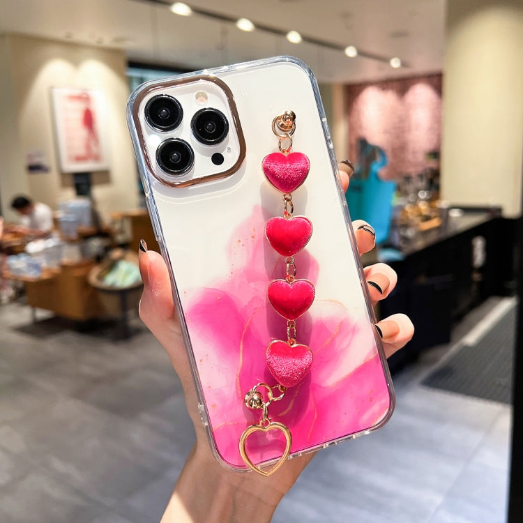 Gold Halo Marble Pattern Case with Bracelet, For iPhone , For iPhone Plus, For iPhone Pro, For iPhone Pro Max, For - For iPhone Pink