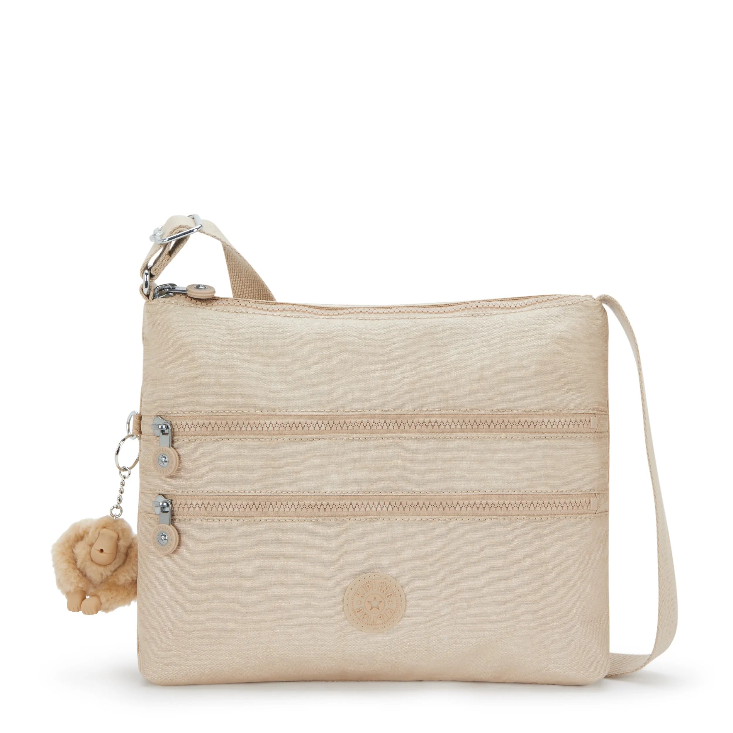 Kipling Medium Shoulder Bag Across Body Beige % Polyamide