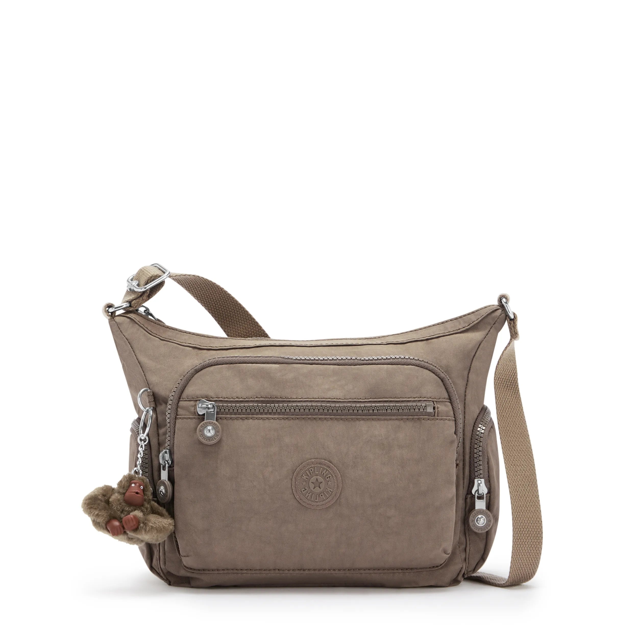 Kipling Small Crossbody Bag With Multiple Compartments Beige % Polyamide