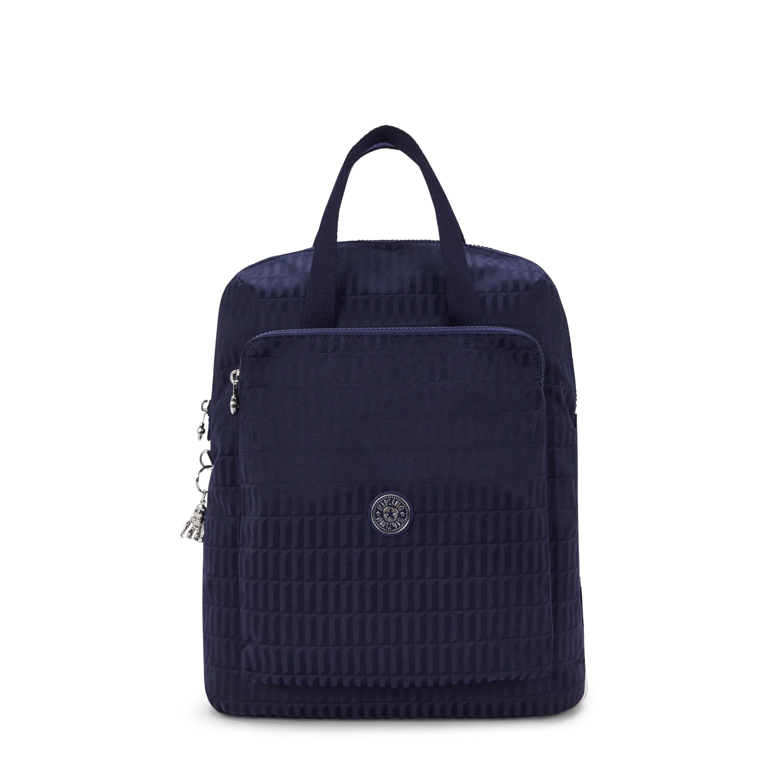 Kipling Medium Backpack With Laptop Protection Night Tile Jacquard % Polyester