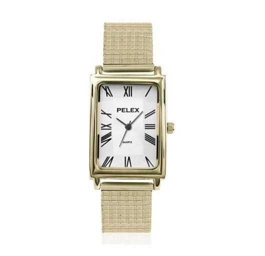 PELEX Mens Roman Numerals Expander Bracelet Quartz Watch PLX- Available Multiple Colour - GoldWhite