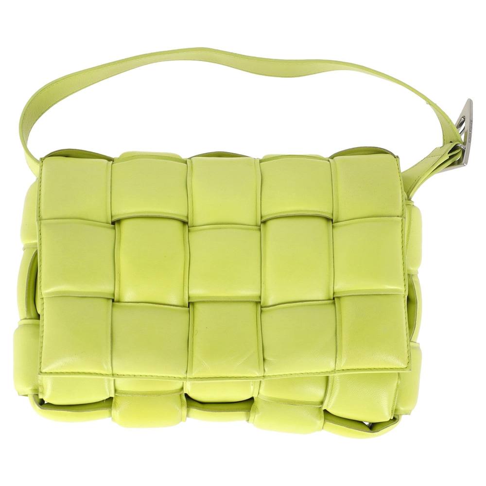 Bottega Veneta Women's Preloved Padded Cassette Shoulder Bag in Pastel Green Lamb Leather