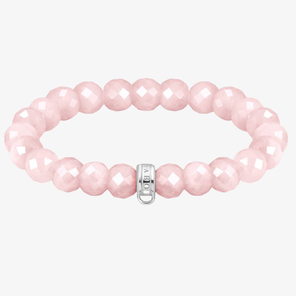 Thomas Sabo As We Love Cm Rose Quartz Oval Bead Bracelet X---L In Pink