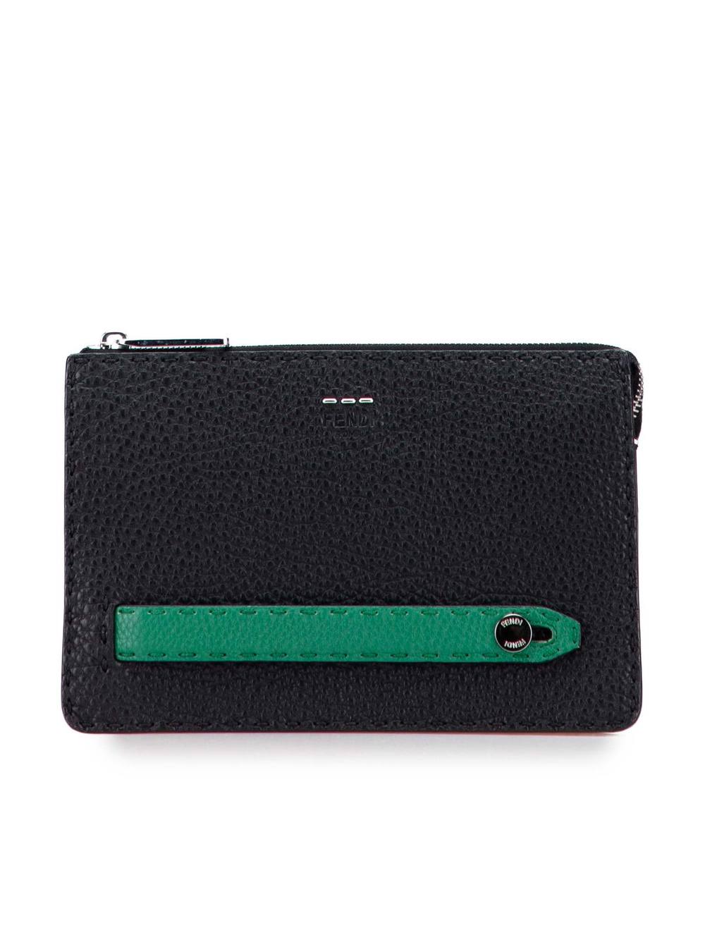 Fendi Women's Preloved Leather Selleria Clutch Bag in Black