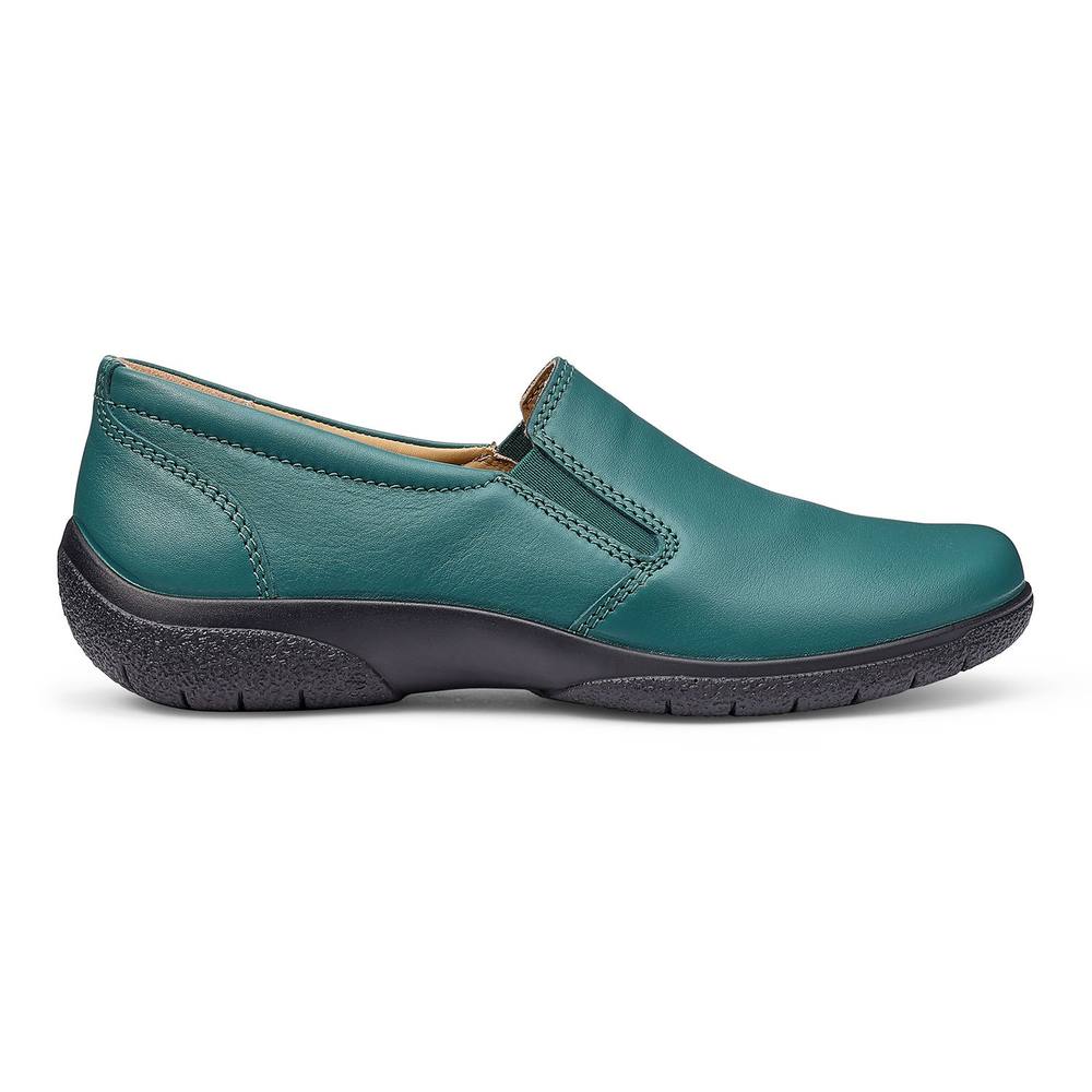 Hotter Extra Wide 'glove Ii' Slip On Shoes In Teal