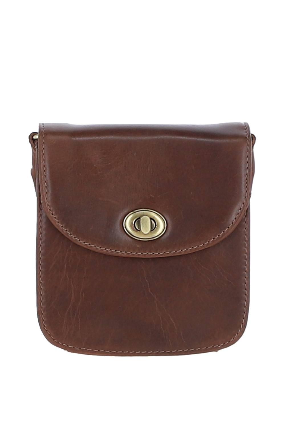 Ashwood Leather Small Real Leather Crossbody Bag In Brown