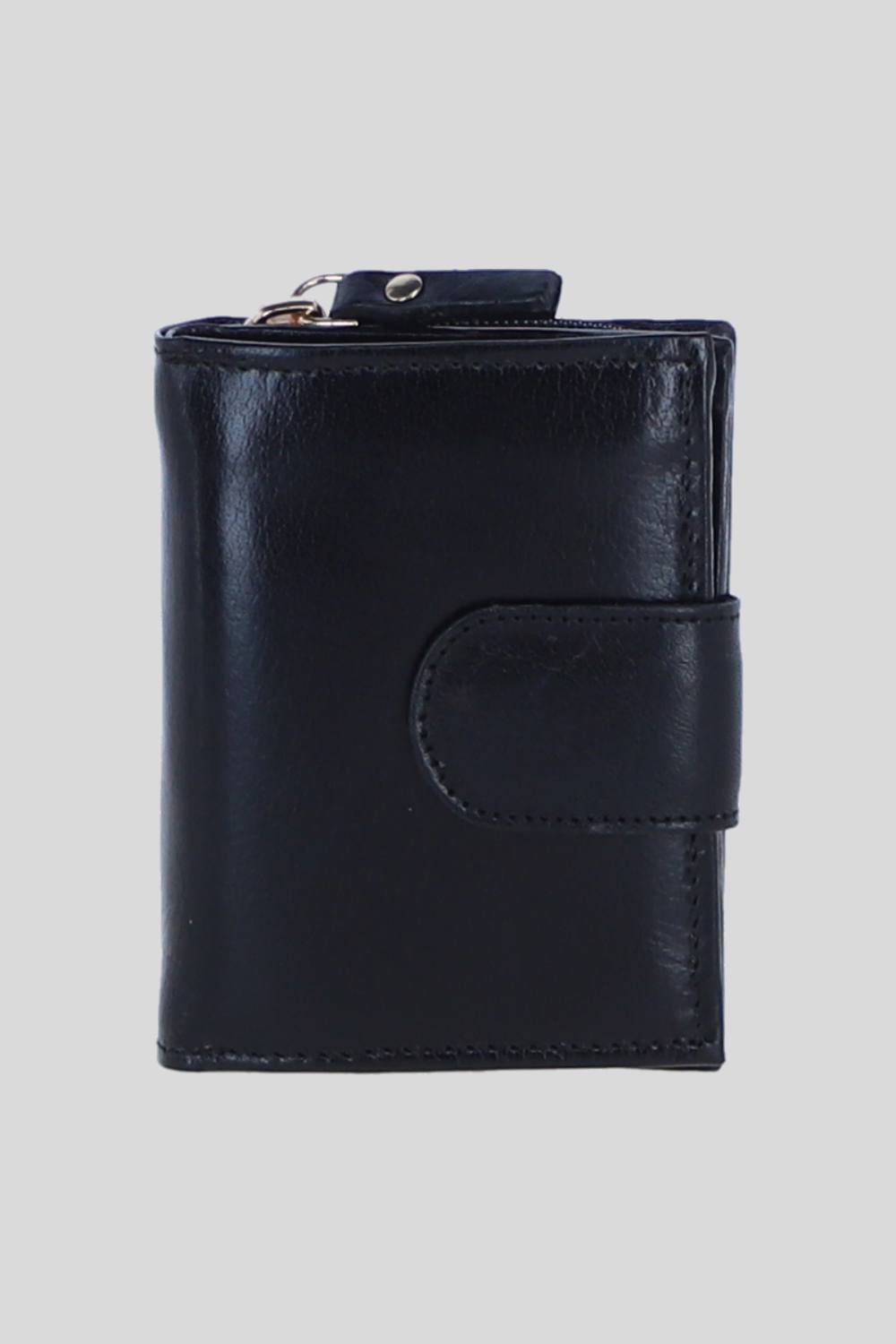 Ashwood Leather Real Leather Rfid Protected Trifold Purse In Black