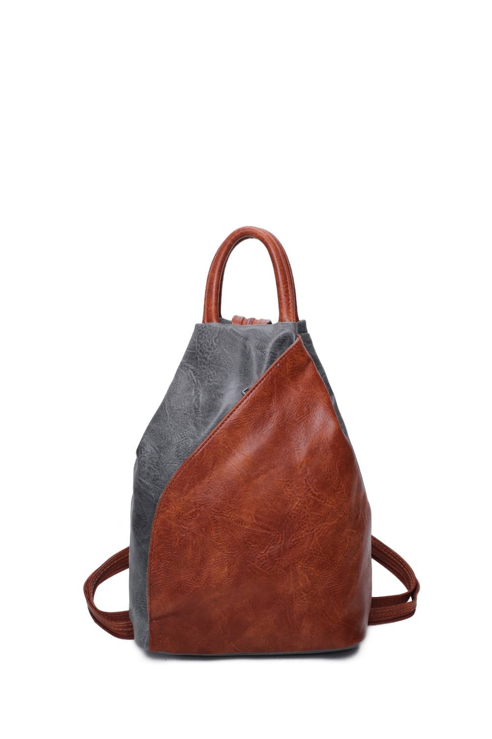 Fontanella Fashion Tira Pu Convertible Backpack In Dark Grey