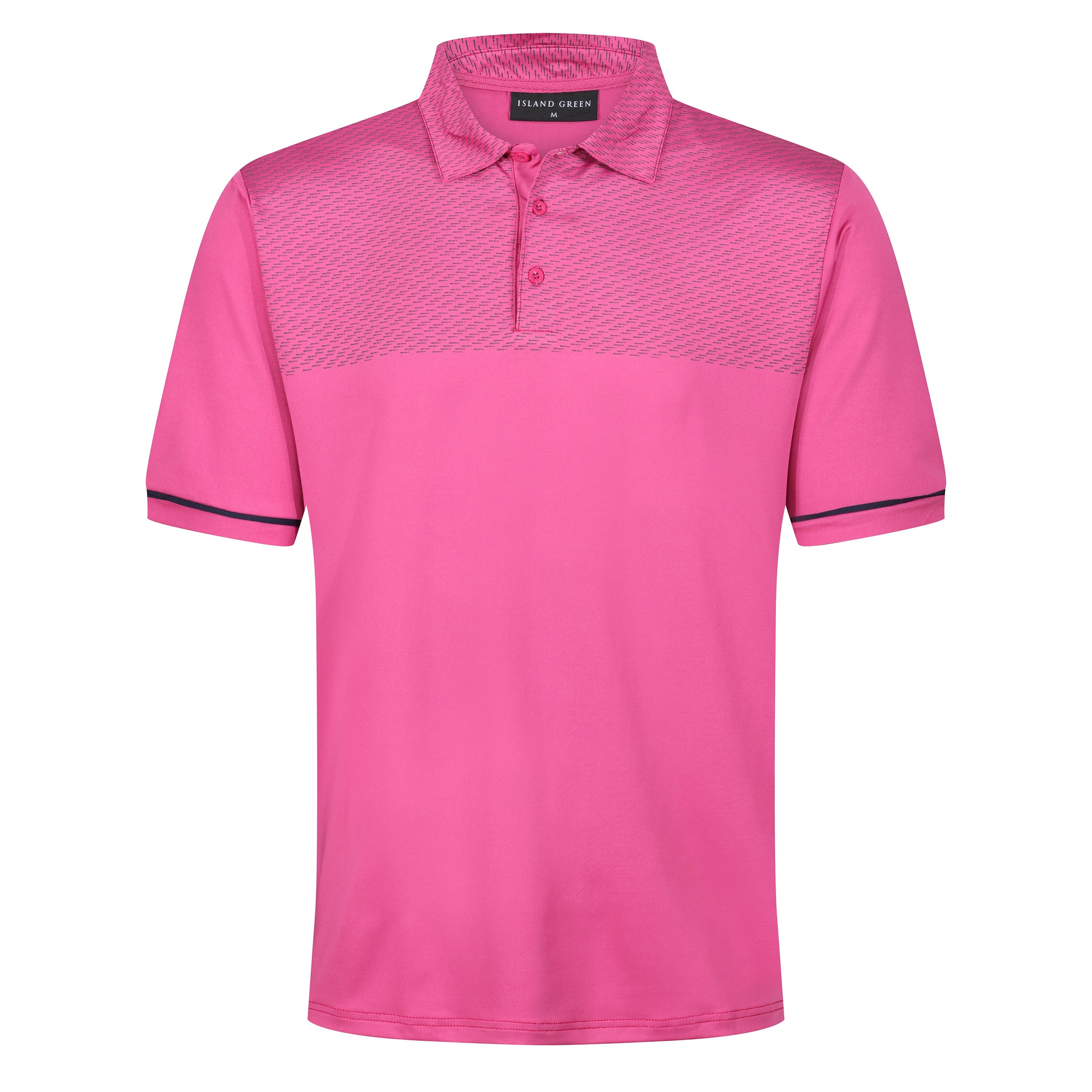 Island Green Dash Print Golf Sport Polo Shirt - L Mulberry