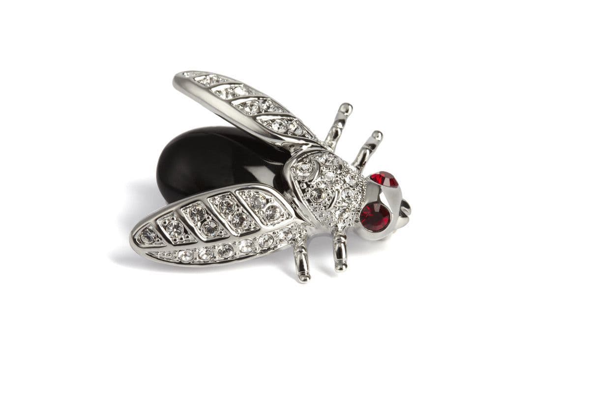 Simon Carter Onyx and Swarovski Crystal Fly Brooch