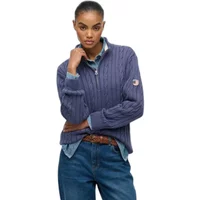Casual women's half-zip twisted knit jumper Superdry