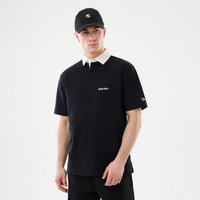 New Era Black Short Sleeve Rugby Shirt adult unisex