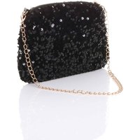 Evening Sequin Shoulder Clutch Prom Party Bag, Black