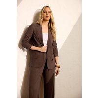 Tall Linen Blazer, Chocolate