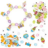 Sweet Treats Charm Bracelet Kits Pack of Jewellery assorted colourways - PurpleYellow, OrangeBlue & PinkGreen