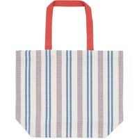 Land & Shore Ticking Stripe Woven Tote Bag, BlueRed