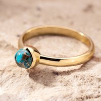 John Greed Signature Gold Plated Turquoise Solitaire Ring