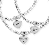 ChloBo Silver Angel Number Cute Charm Heart Bracelet