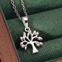 John Greed Tempest Wald Silver Plain Tree of Life Leaf Brooch & Necklace